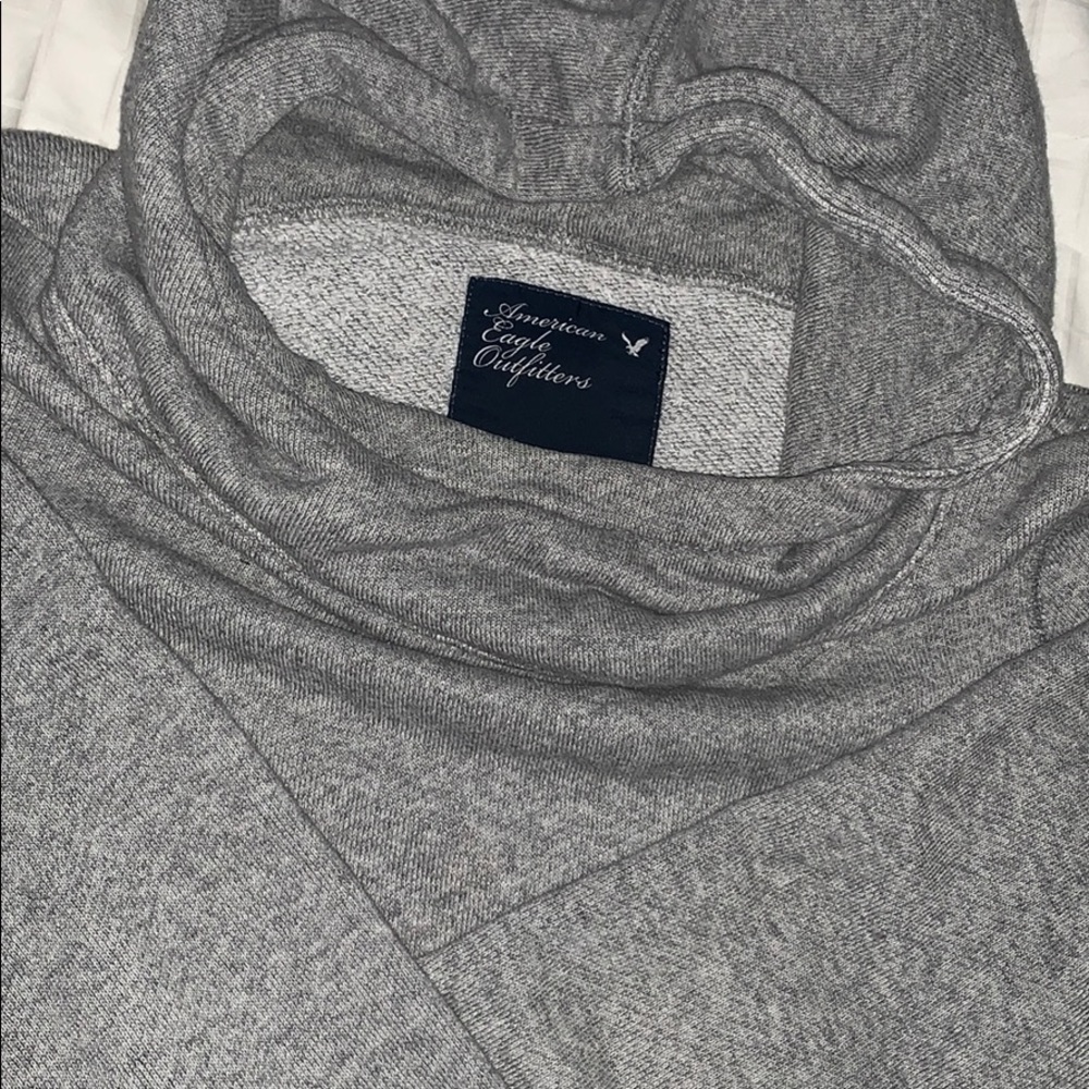 AEO Medium Gray Cowl Neck Pullover